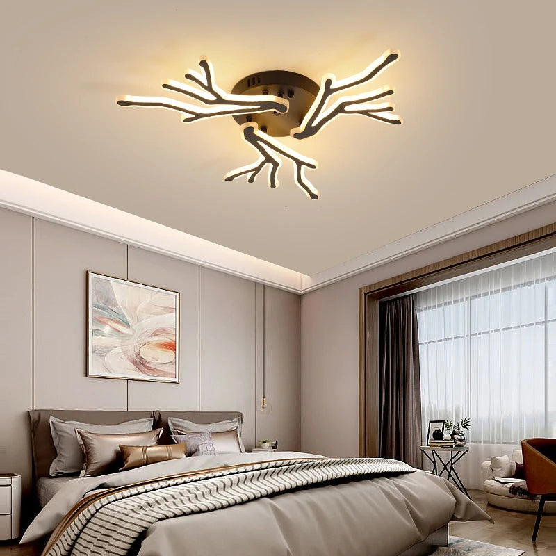 lustre créatif en forme de branche moderne en fer pour décoration intérieure - vue 4 sur 16