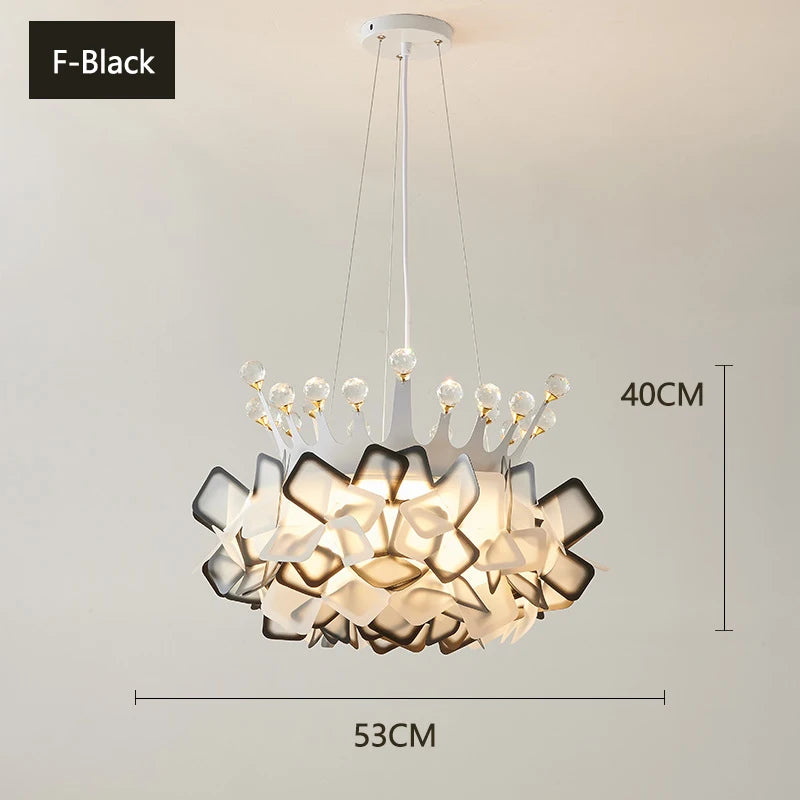 lustre romantique en cristal pour une décoration moderne