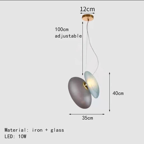 suspension LED en verre design moderne luminaire décoratif intérieur fil réglable - vue 12 sur 28