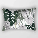 housse de coussin rectangulaire à motif fleurs tropicales 30 x 50 cm