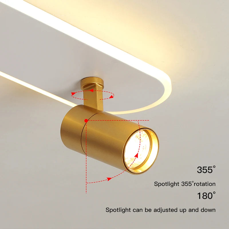 Plafond moderne à LEDs lumière avec projecteurs pour salon chambre cuisine couloir bande blanche allée lampe éclairage intérieur