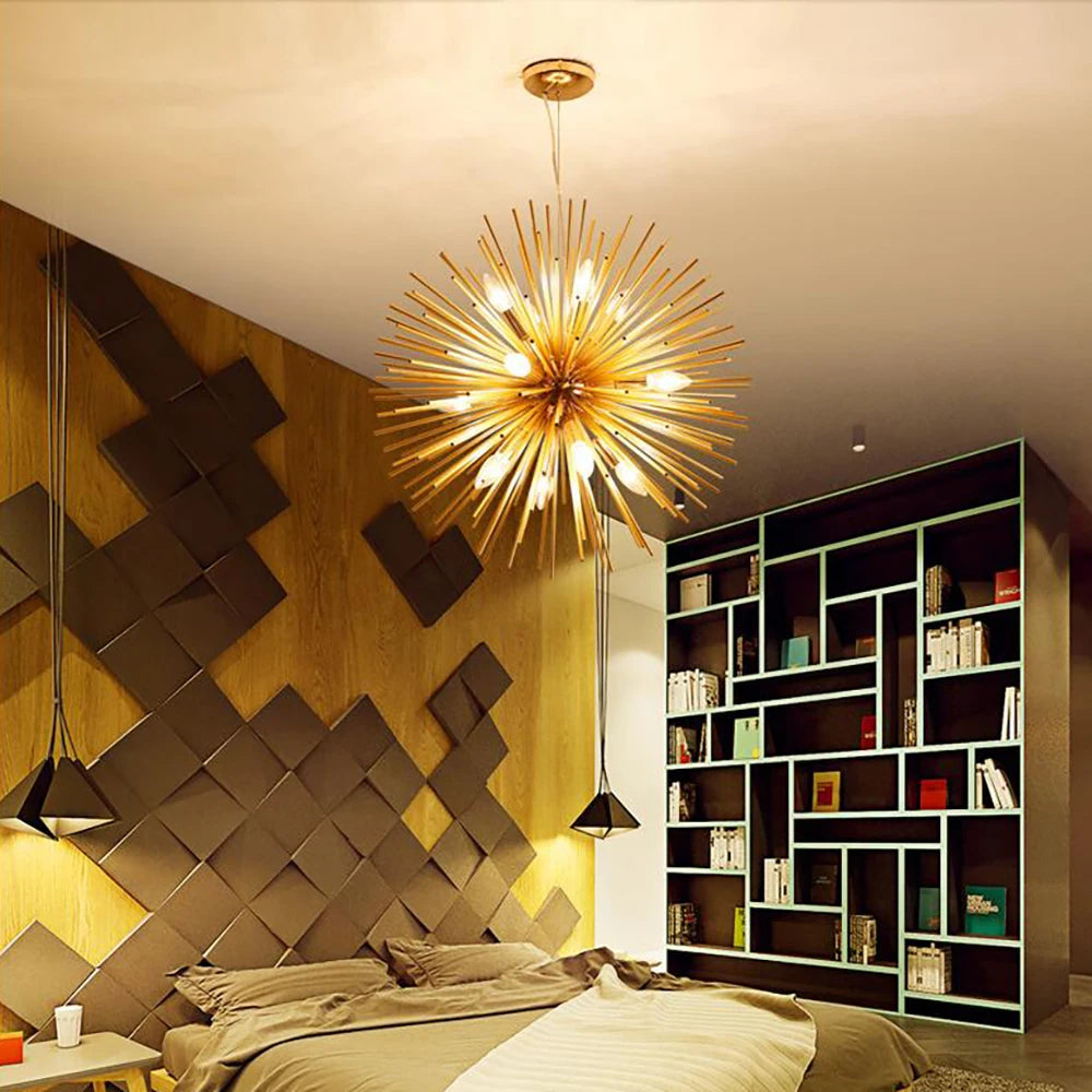 lustre nordique led en aluminium pissenlit spoutnik winfordo - vue 5 sur 7