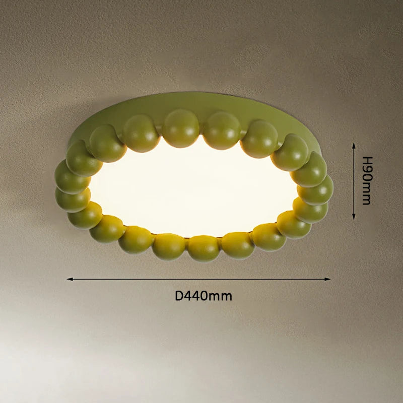 Plafonnier LED circulaire de Style crème nordique - vue 8 sur 9