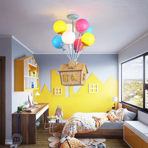 suspension moderne led ballon dessin animé pour enfants - vue 2 sur 9