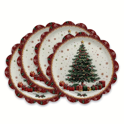 set de table sapin noel lot 4 polyester