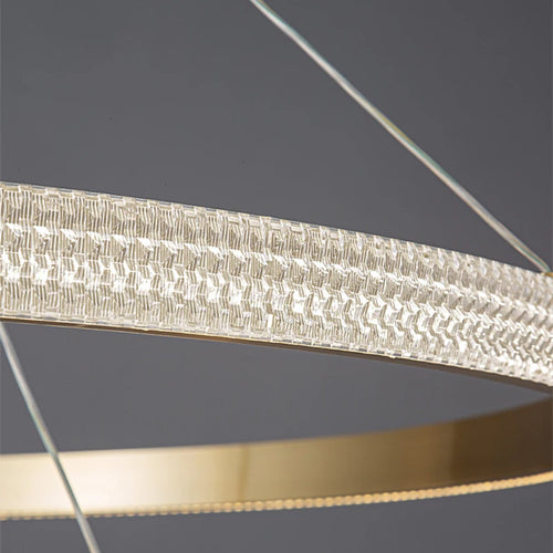 lustre à anneaux en cuivre réglable pour