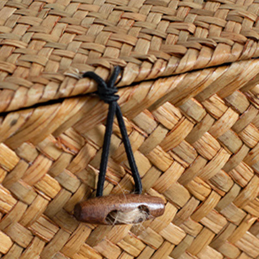 panier de pique-nique vintage en osier tissé à la main avec couvercle - vue 8 sur 7