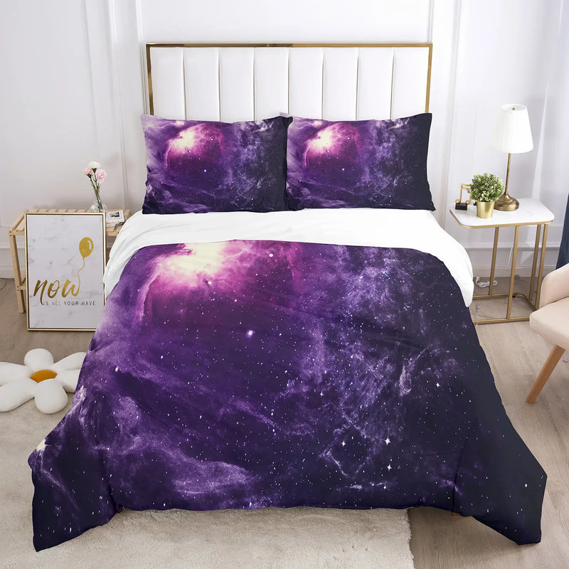 housse de couette galaxy space univers psychédélique taille queen