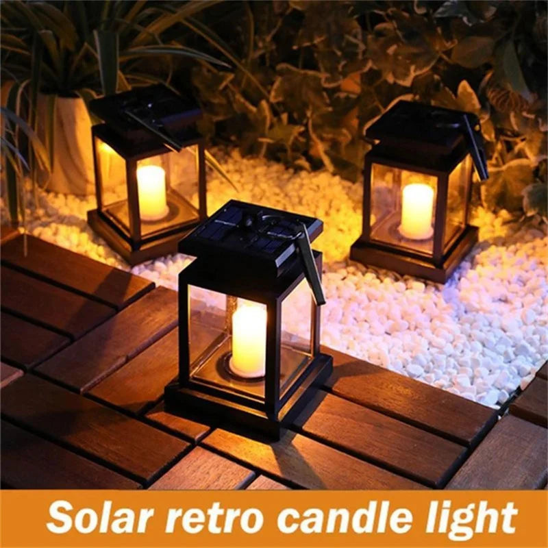 lanterne solaire rétro suspendue pour décoration extérieure jardin - vue 4 sur 8