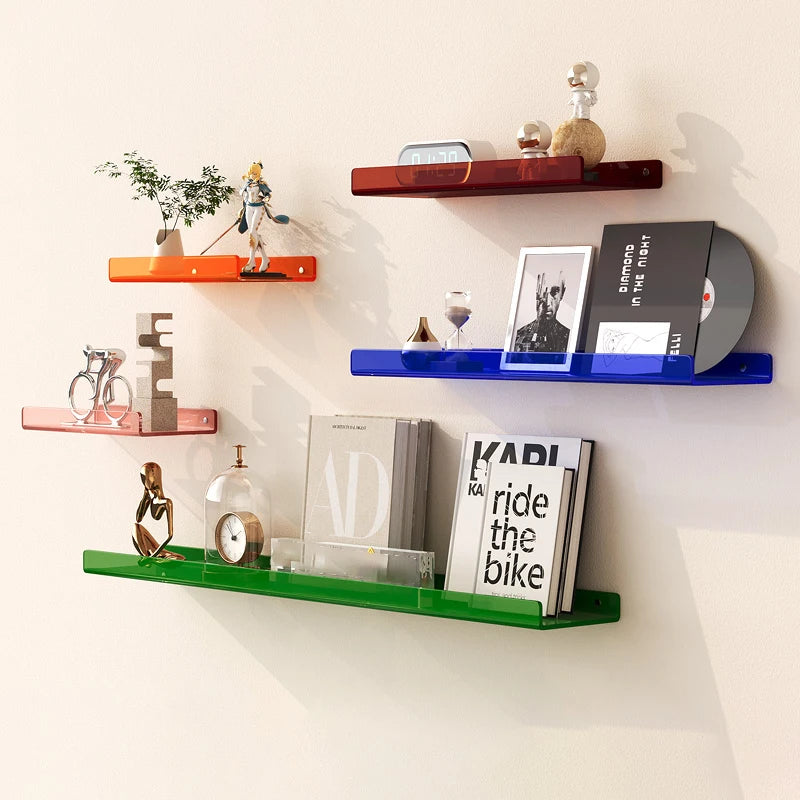 étagère murale décorative moderne en acrylique coloré