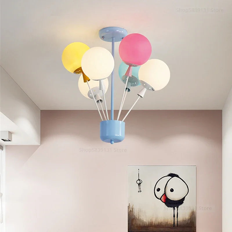 suspension moderne led ballon dessin animé pour enfants