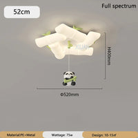 plafonnier panda en bambou pour chambre d'enfant et maternelle