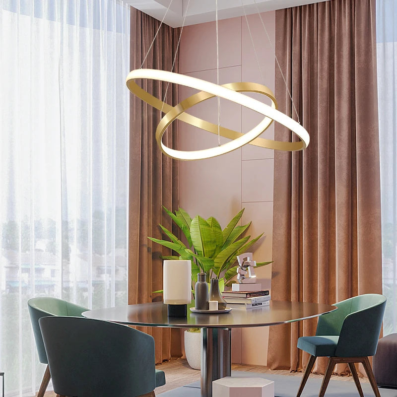 lustre moderne en style nordique avec télécommande et lumière led