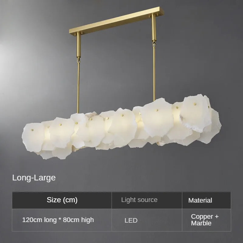 lustre en marbre naturel en cuivre pour décoration intérieure élégante - vue 9 sur 10