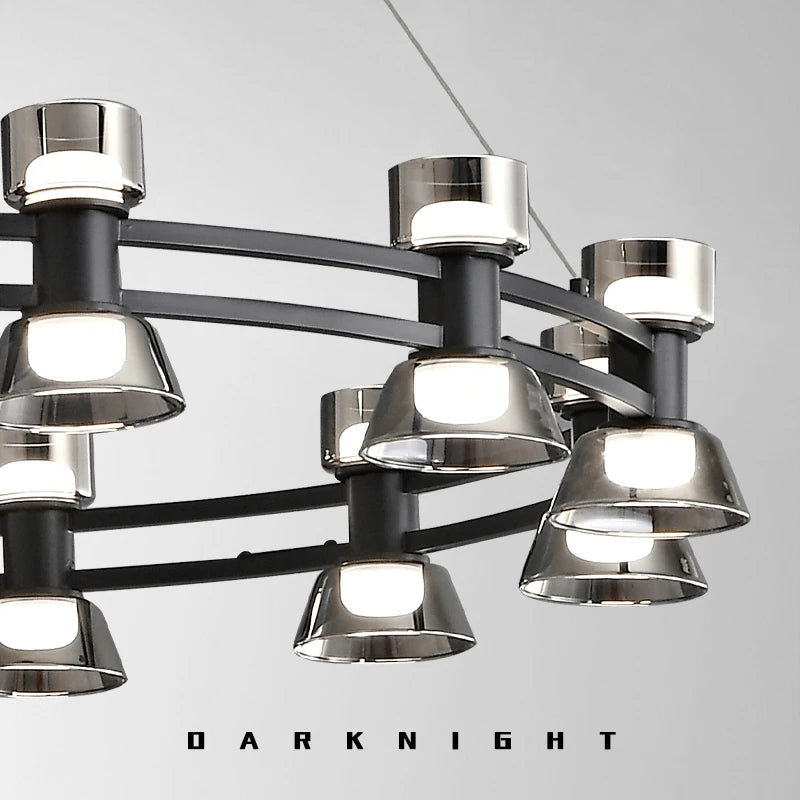 lustre créatif en cuivre et verre design moderne - vue 6 sur 12
