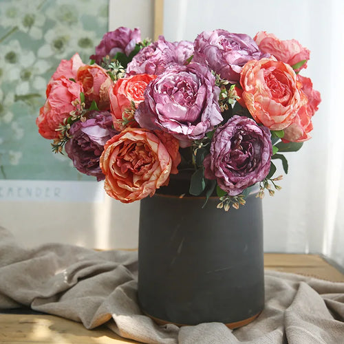 bouquet de pivoines artificielles pour décoration et photographie - vue 2 sur 11