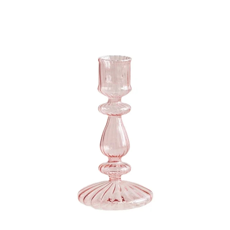 bougeoir en verre coloré pour décoration de mariage et centre de table - vue 20 sur 20