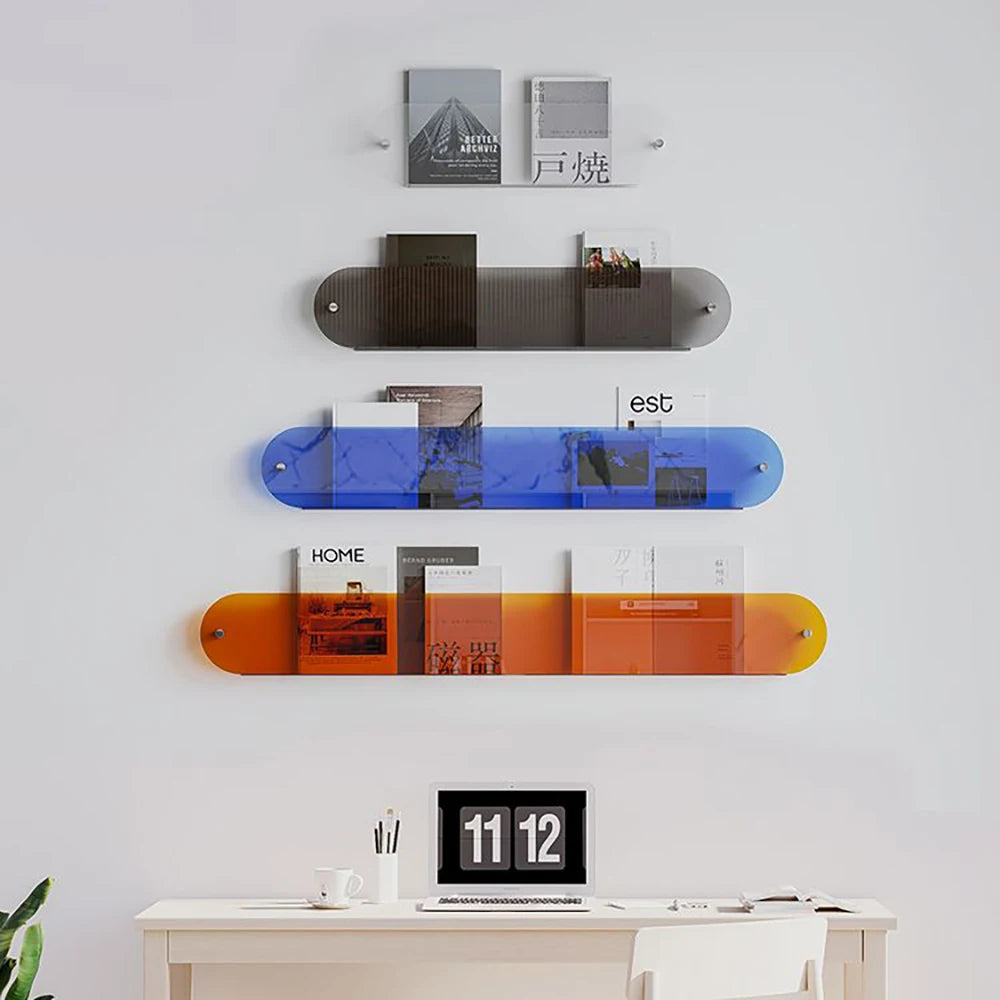 étagère murale flottante en acrylique porte-revues et organisateur de littérature - vue 3 sur 52