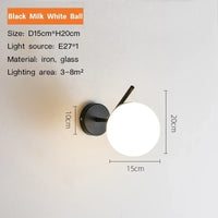 applique murale moderne boule en verre pour un éclairage élégant