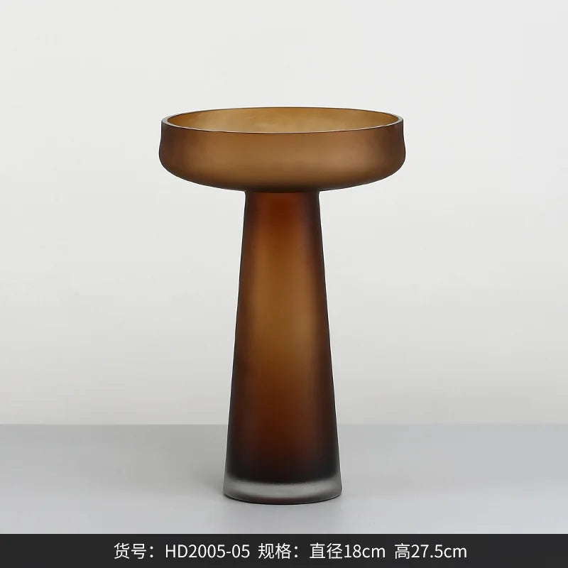 vase en verre givré pour décoration intérieure fleurs séchées et hydroponique - vue 8 sur 12
