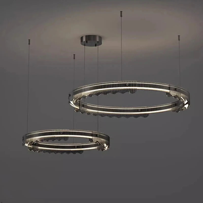 lustre moderne design rond en métal pour éclairage intérieur