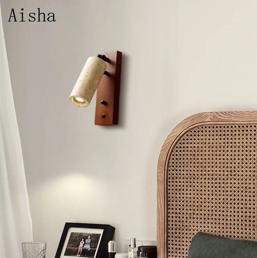 applique murale vintage wabi-sabi avec interrupteur design intérieur - vue 2 sur 8