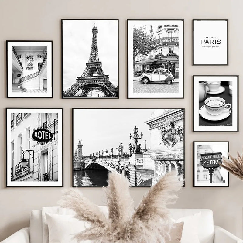 peinture sur toile paris voiture vintage art mural décoratif