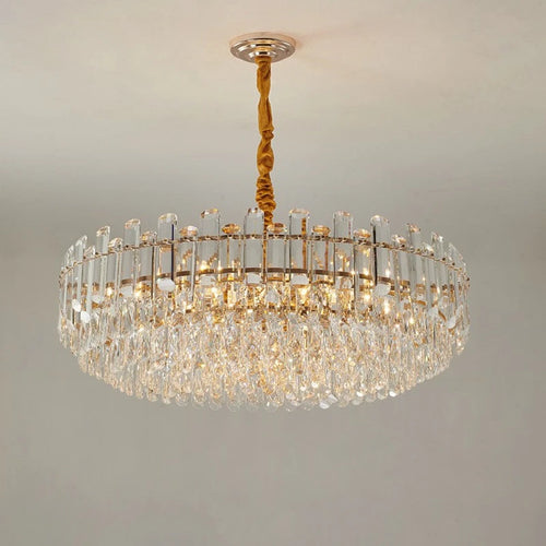 lustre en cristal k9 luxe avec lampe led décoration intérieure élégante - vue 2 sur 5