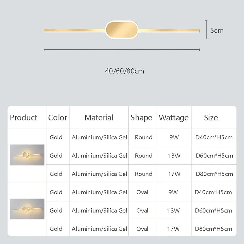 Applique murale LED moderne avec miroir décoratif