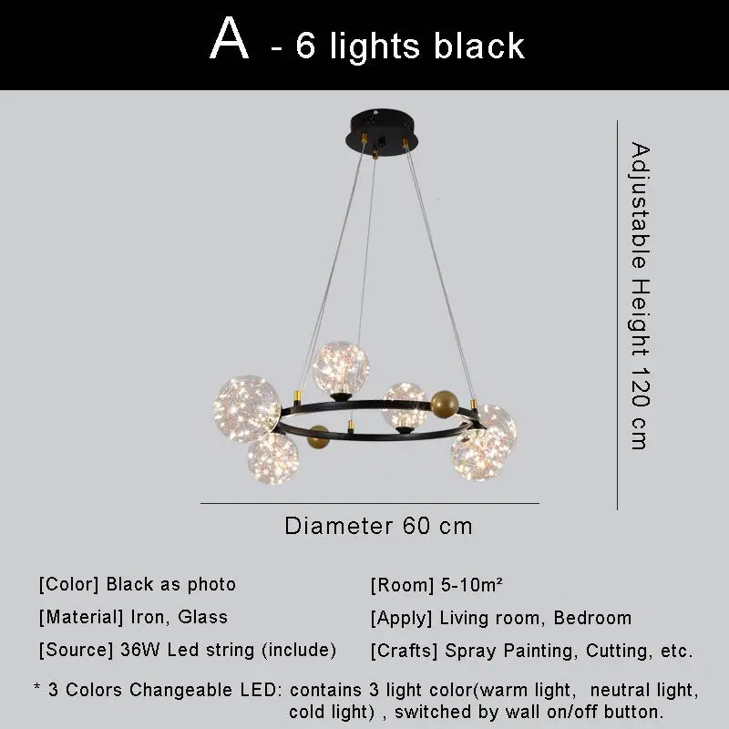 lustre led moderne design nordique pour décoration intérieure - vue 14 sur 18