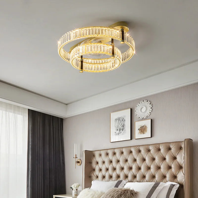 plafonnier moderne en cristal lumineux pour intérieur élégant - vue 4 sur 9