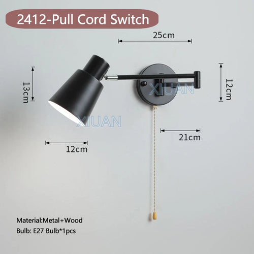 applique murale moderne bras pivotant led en tissu plissé métal - vue 9 sur 23