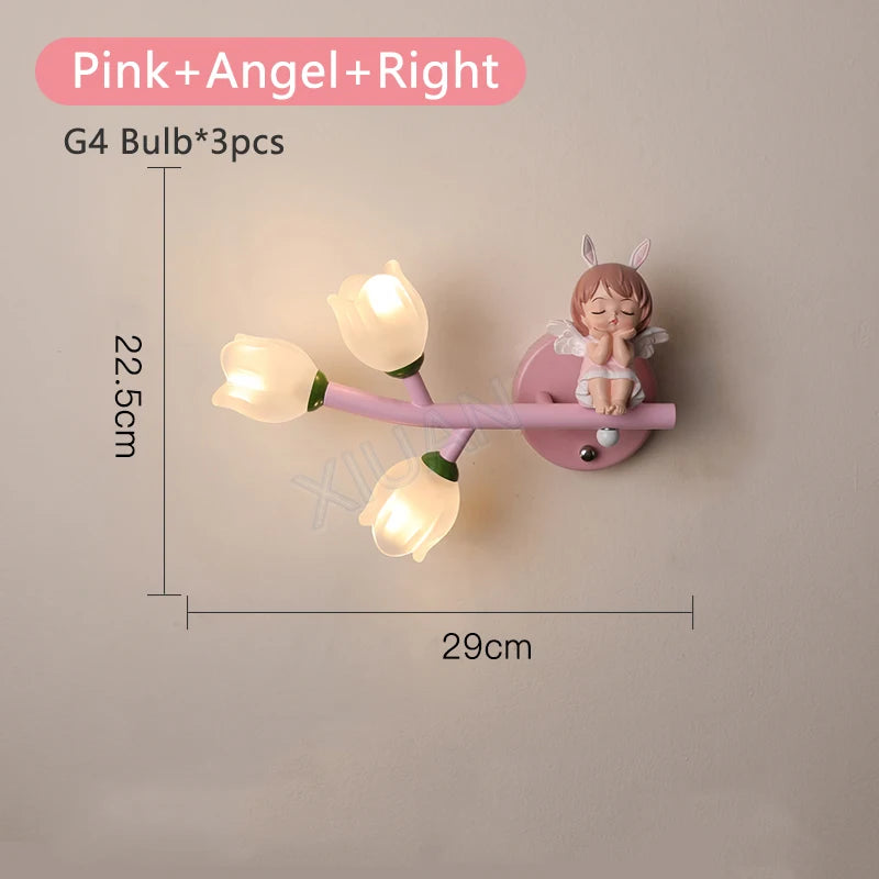 applique murale led g4 décorative avec motif lapin fille - vue 12 sur 22