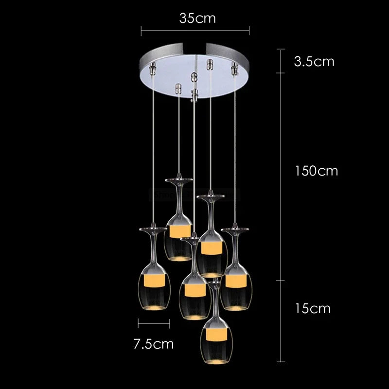 suspension modernes en verre de vin pour bar café - vue 10 sur 16