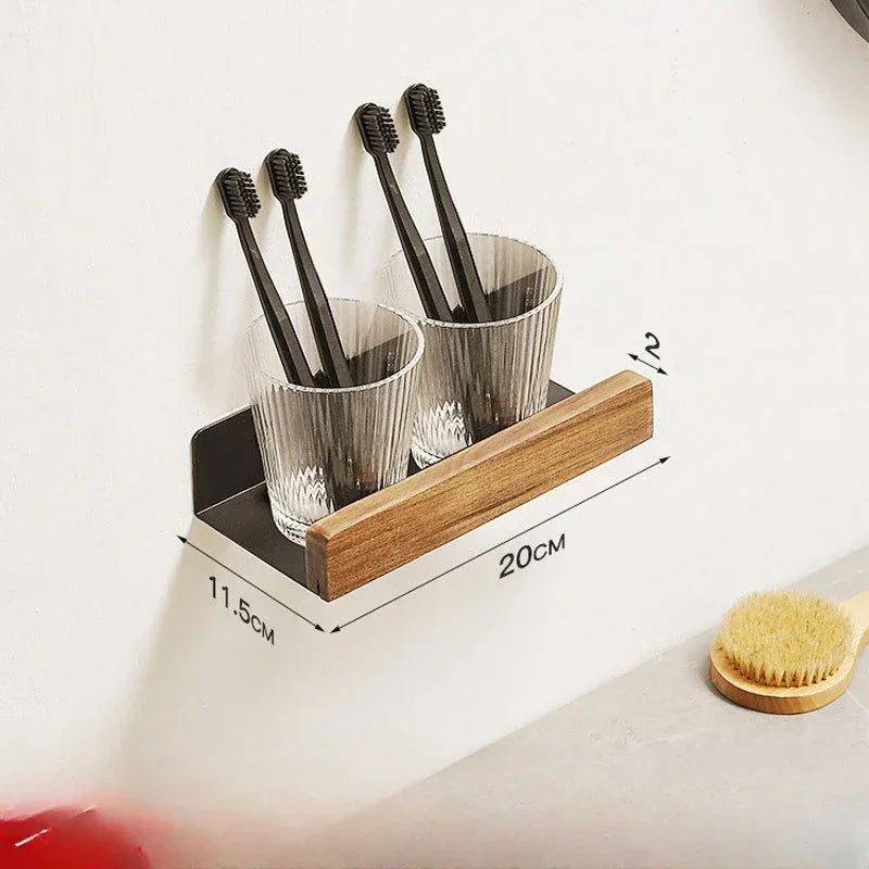 étagère murale en bois massif pour rangement pratique sans perforation