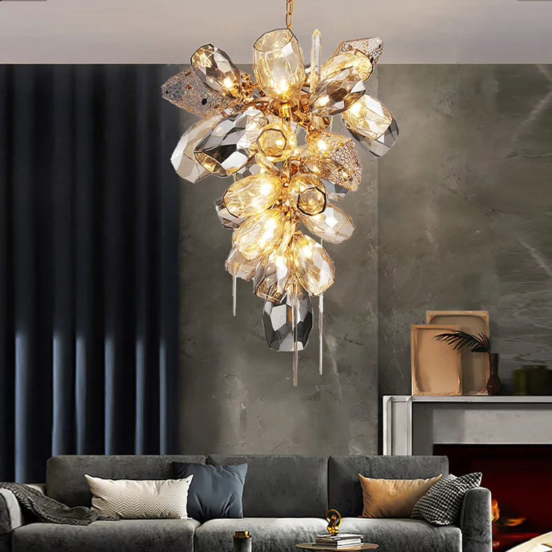 Lustre en verre post-modernes led de luxe