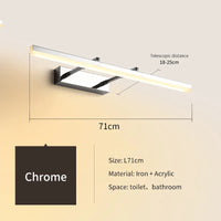 lampe de miroir led minimaliste moderne réglable et rétractable