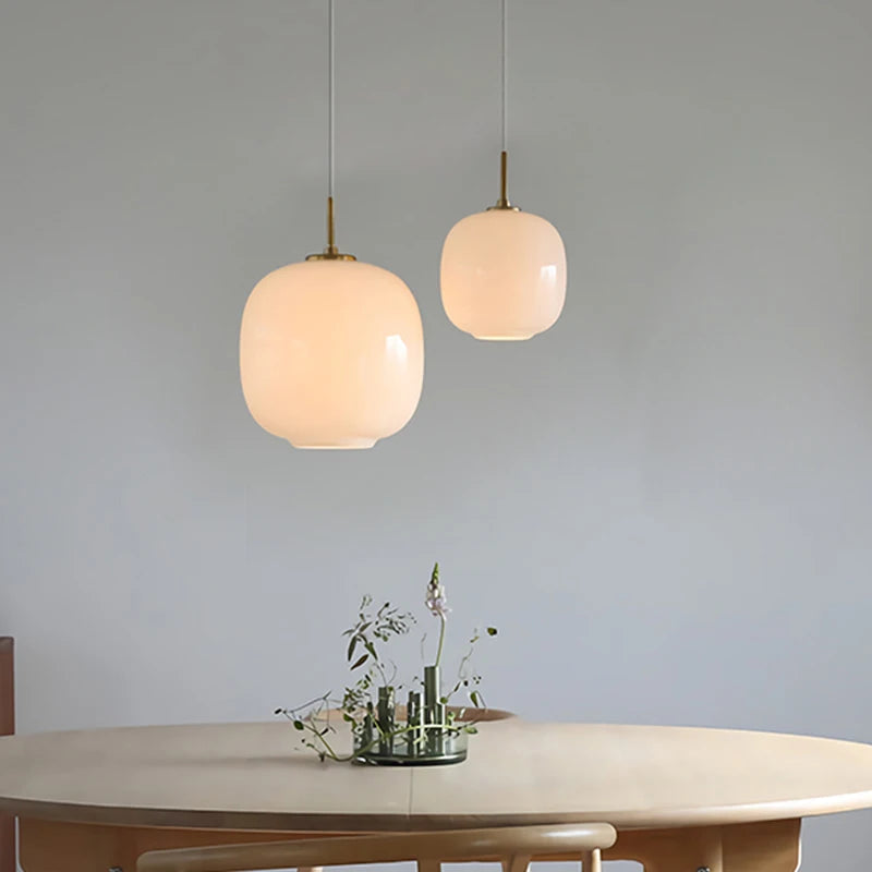 lampe led suspendue en verre nordique en fer pour intérieur décoratif