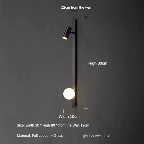 applique murale en cuivre avec bande led minimaliste luxe - vue 8 sur 8