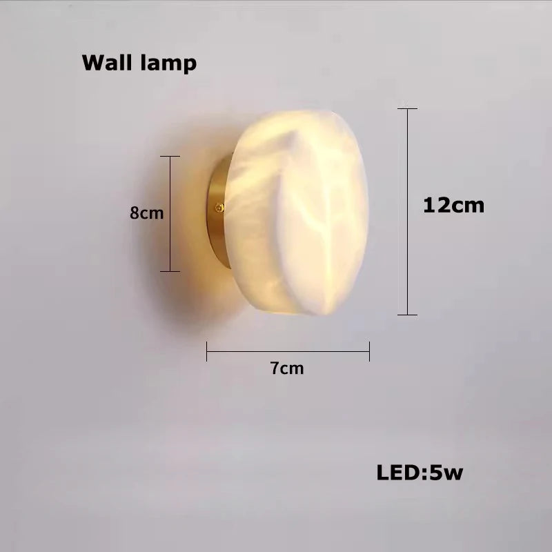 suspension ronde en marbre et acier inoxydable élégant