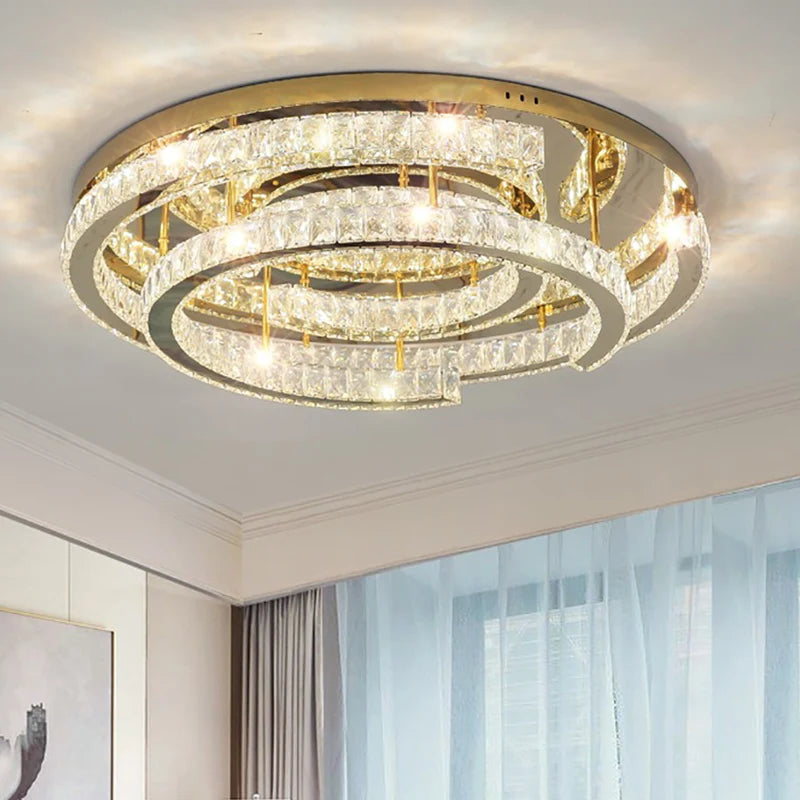 plafonnier led moderne en cristal design réglable - vue 4 sur 10
