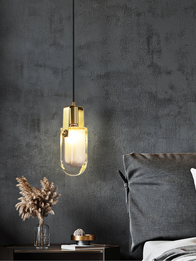 lustre en cristal cuivre design nordique pour intérieur élégant - vue 3 sur 7