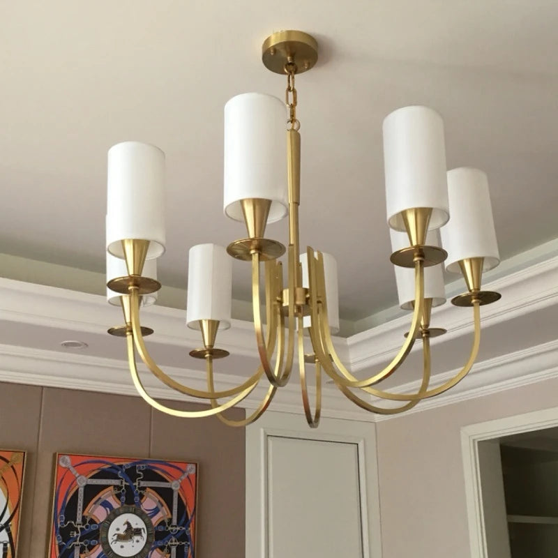 lustre rural américain nordique en cuivre pour éclairage - vue 4 sur 12