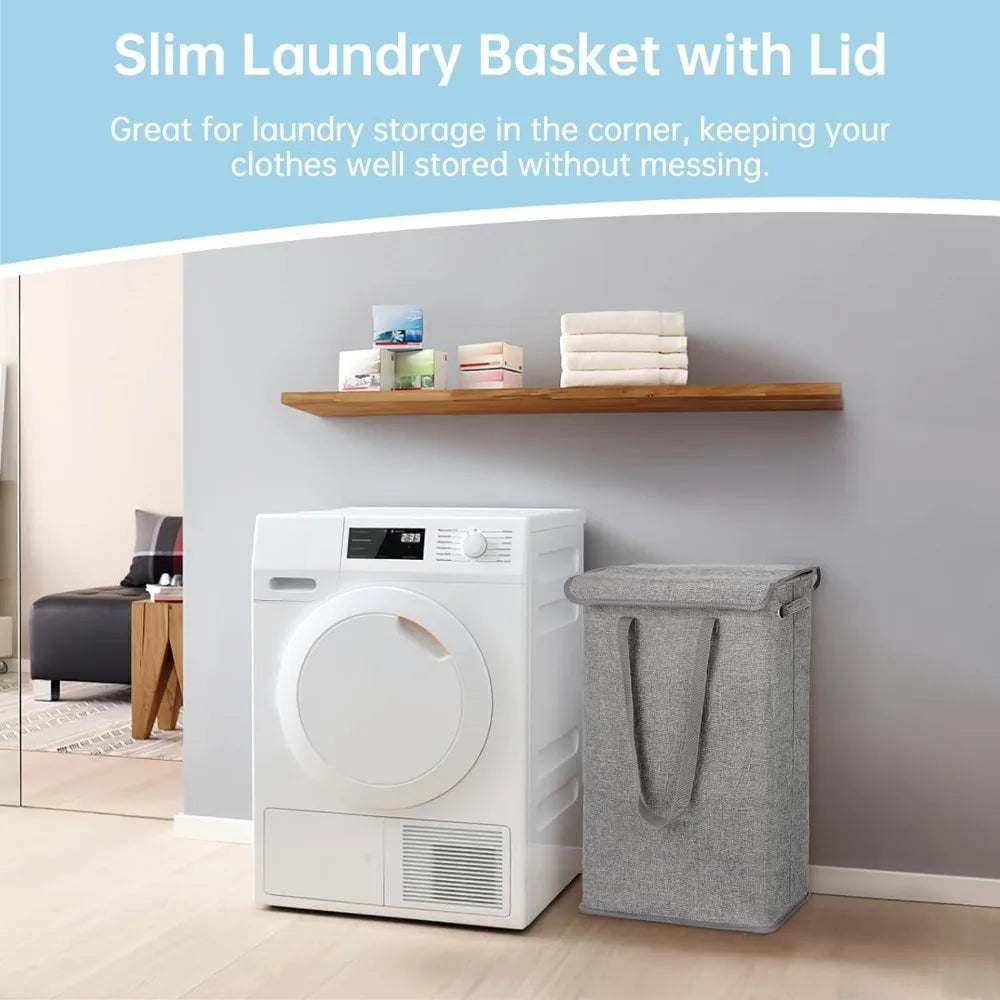 panier à linge pliable avec couvercle pour rangement pratique - vue 4 sur 9