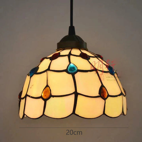 suspension tiffany vitrail pteris luminaire décoratif pour intérieur - vue 10 sur 9