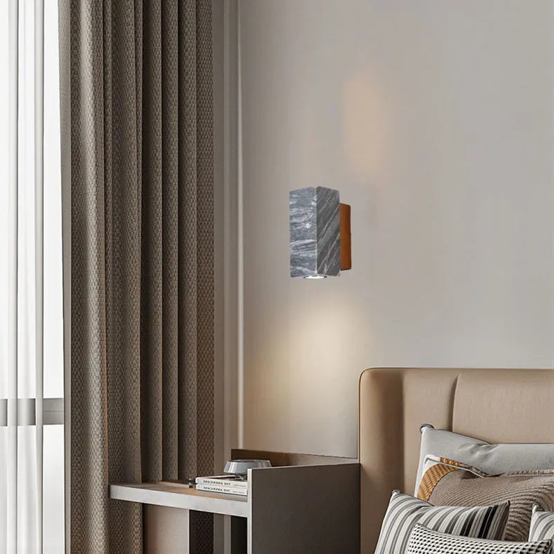 applique murale en marbre et bois style art déco pour intérieur élégant - vue 3 sur 10