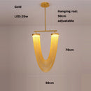 lustre art déco led dimmable en aluminium doré design moderne élégance