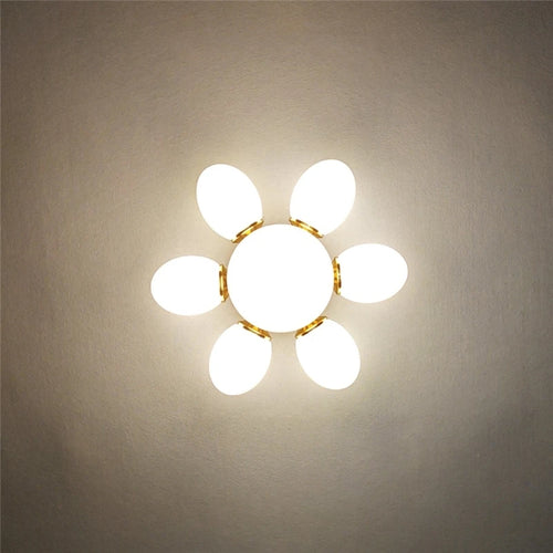plafonnier moderne en verre tournesol pour chambre d'enfant décoratif - vue 2 sur 7