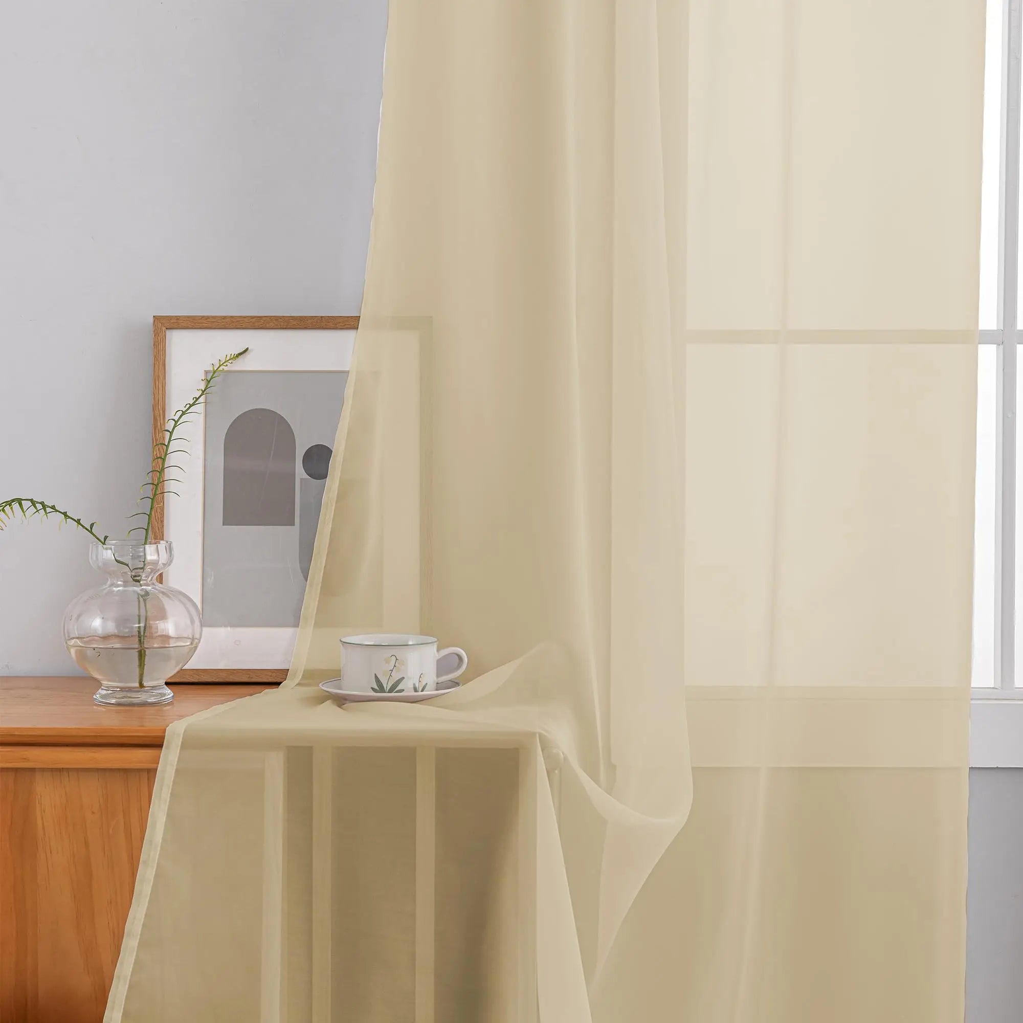Voilage tulle extra long sur mesure hauts plafonds - vue 7 sur 10