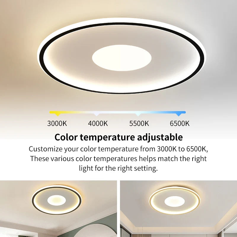 plafonnier led ultra mince rond moderne montage en surface